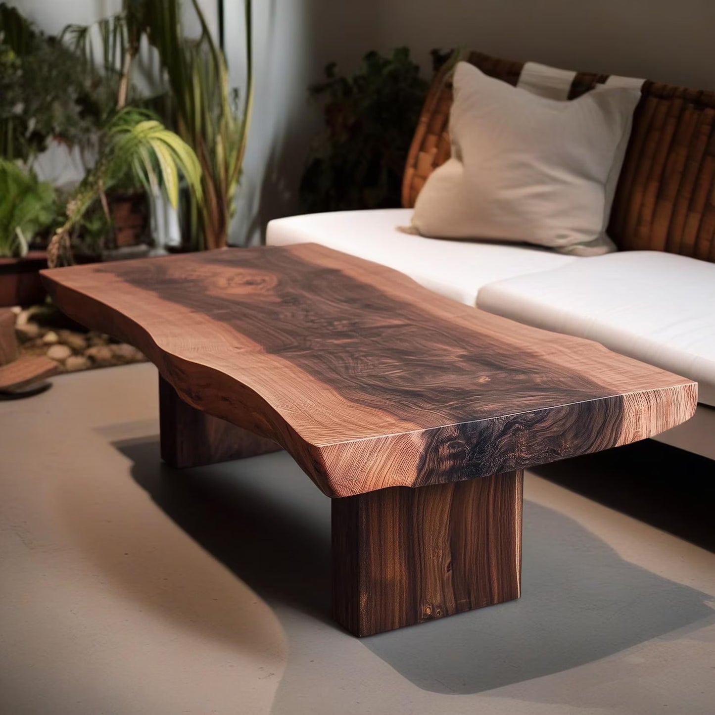 Live Edge Walnut Wood Coffee Table