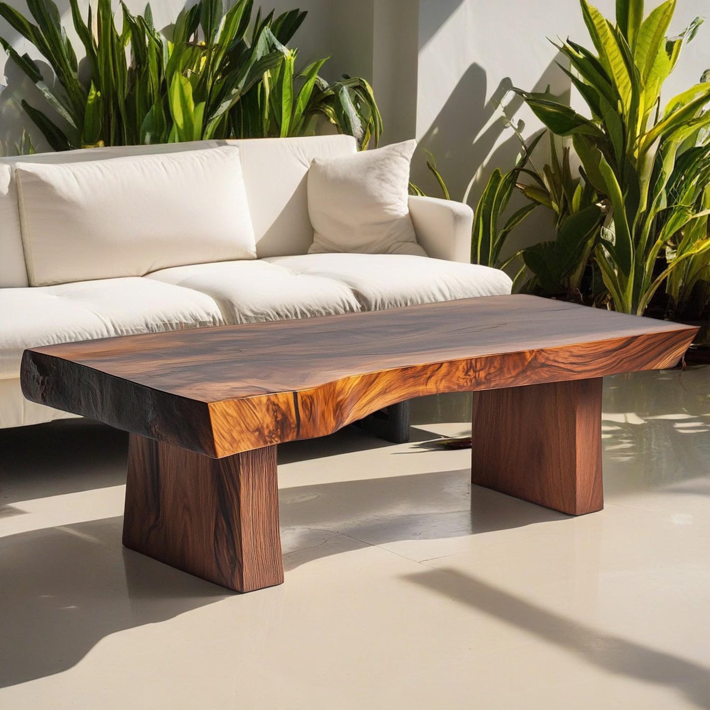 Live Edge Walnut Wood Coffee Table