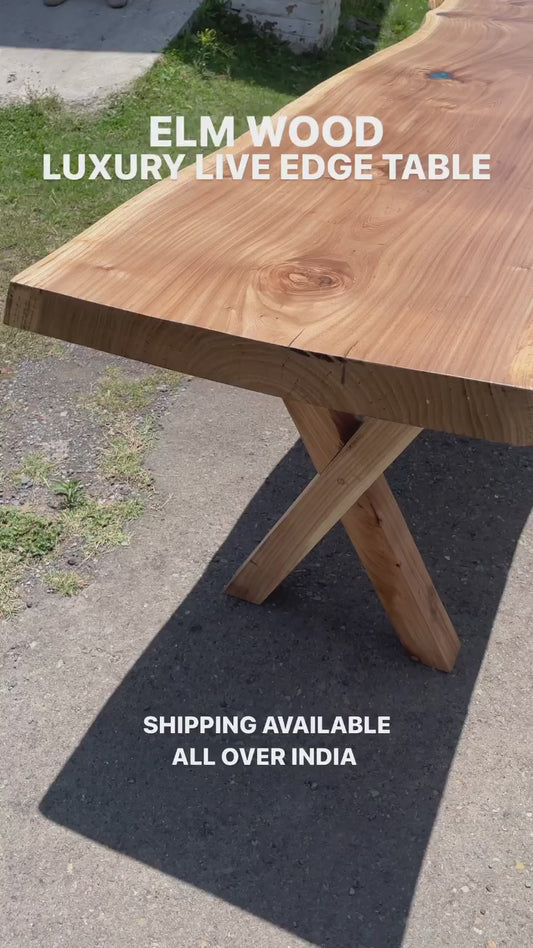 ELM 6 Seater Live Edge Dining Table